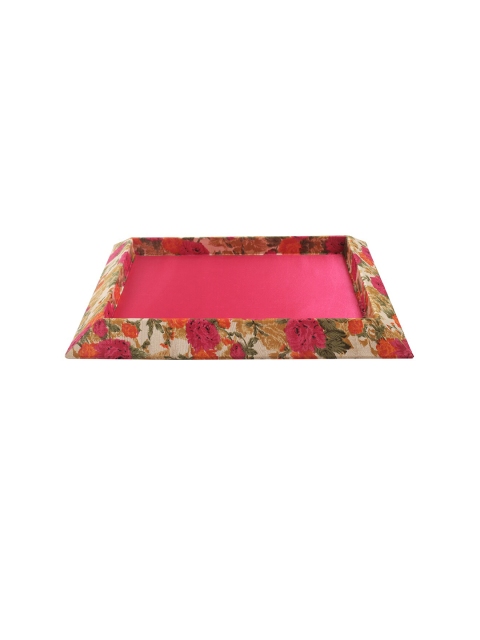 

Aapno Rajasthan Red & Pink Printed Wooden Tray