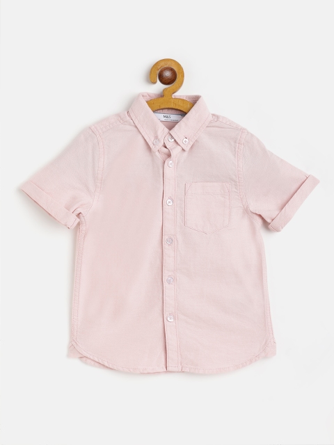 

Marks & Spencer Boys Pink Pure Cotton Solid Casual Shirt