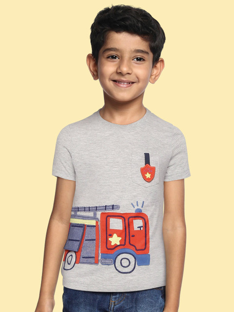 

Marks & Spencer Boys Grey & Red Truck Applique T-shirt