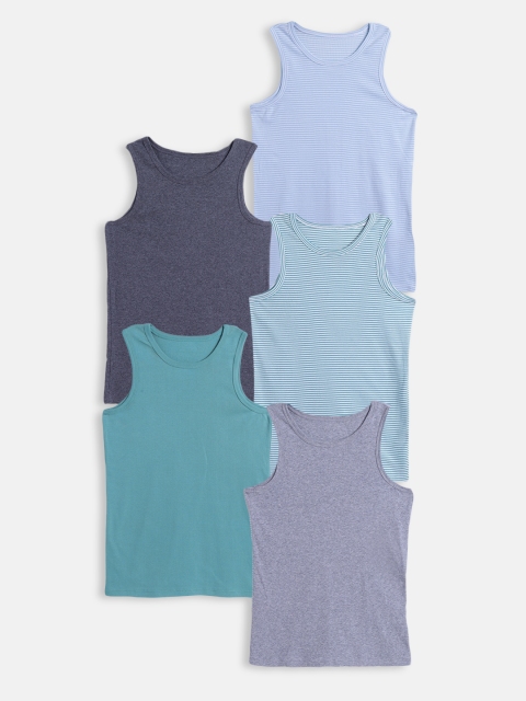 

Marks & Spencer Boys Pack of 5 Cotton Basic Innerwear Vests, Green