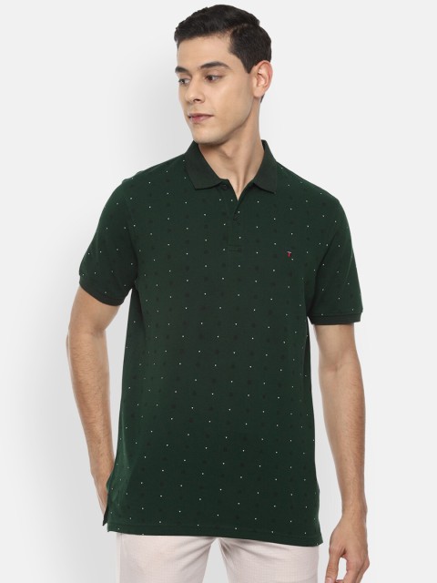 

Louis Philippe Sport Men Green Printed Polo Collar Slim Fit T-shirt
