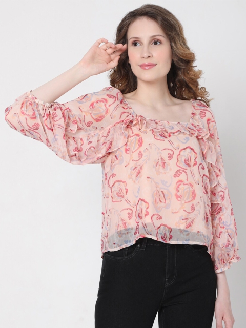 

Vero Moda Pink Floral Print Top