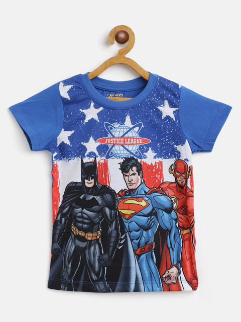 

Eteenz Boys Blue & Black Printed T-shirt