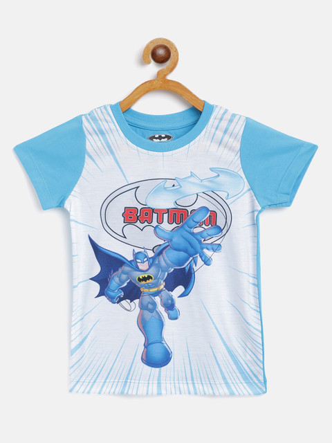 

Eteenz Boys Blue & Red Batman Printed T-shirt