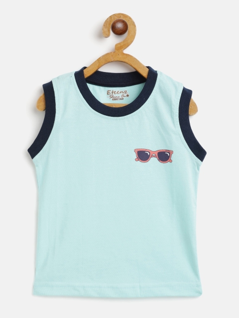 

Eteenz Infant Boys Blue Cotton Solid T-shirt