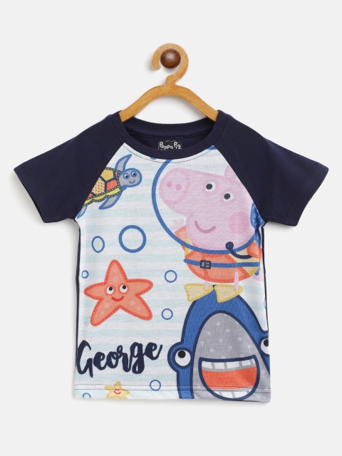 

Eteenz Boys Blue & Pink Peppa Pig Printed T-shirt