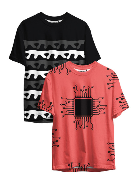 

mezmoda Boys Multicoloured 2 Printed T-shirt, Multi
