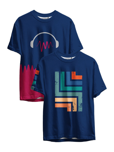 

mezmoda Boys Multicoloured 2 Printed Applique T-shirt, Multi
