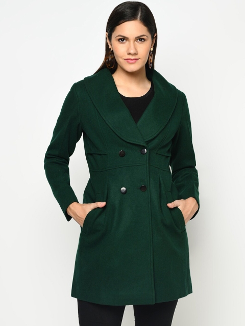 

Owncraft Women Green Solid Princess Coat