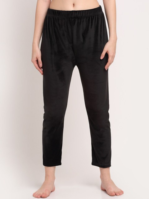 

TAG 7 Women Black Solid Lounge Pants