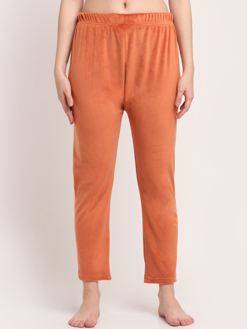 

TAG 7 Women Orange Solid Lounge Pants
