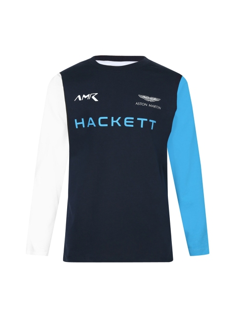

HACKETT LONDON Boys Navy Blue Printed Pockets T-shirt