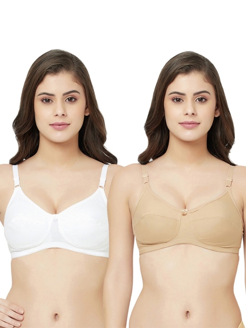 

GROVERSONS Paris Beauty Pack of 2 White & Beige Everyday Bras