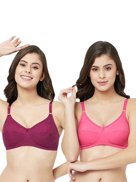 

GROVERSONS Paris Beauty Pack Of 2 Maroon & Pink Bra