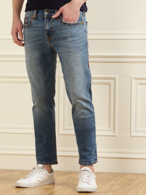 

True Religion Men Blue Heavy Fade Pure Cotton Jeans