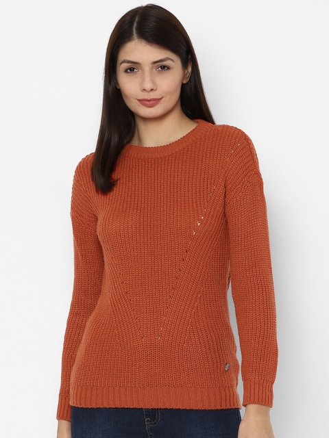 

Allen Solly Woman Women Orange Self Design Acrylic Pullover