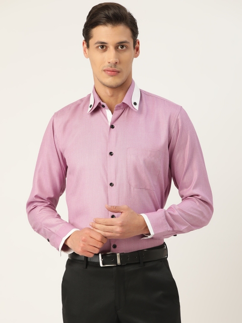 

JAINISH Men Purple Solid Formal Shirt