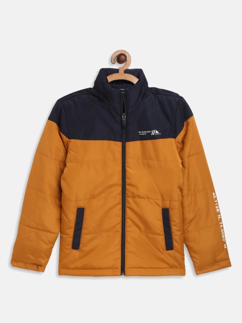 

Octave Boys Yellow & Navy Blue Colourblocked Padded Jacket