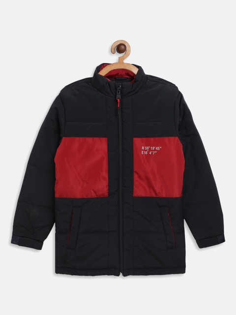 

Octave Boys Navy Blue Colourblocked Padded Jacket