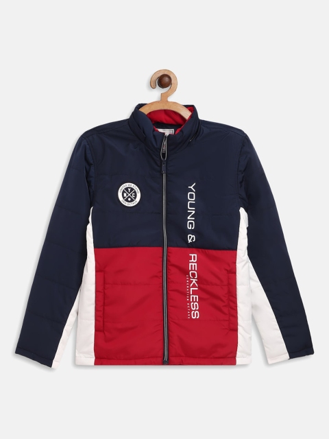 

Octave Boys Red & Navy Blue Colourblocked Padded Jacket