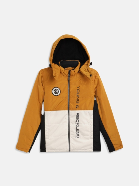 

Octave Boys Yellow & White Colourblocked Padded Jacket