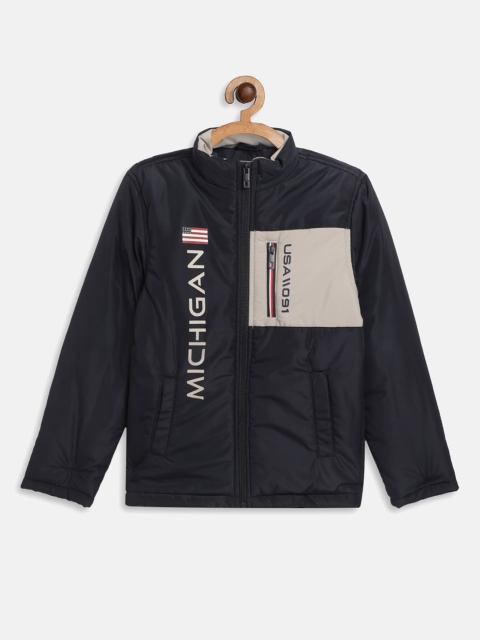

Octave Boys Navy Blue Typography Padded Jacket