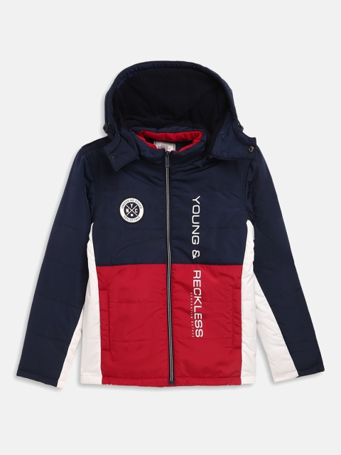 

Octave Boys Red & Navy Blue Colourblocked Padded Jacket