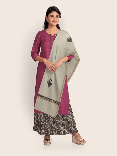 

Pothys Pink & Cream-Coloured Pure Cotton Unstitched Dress Material