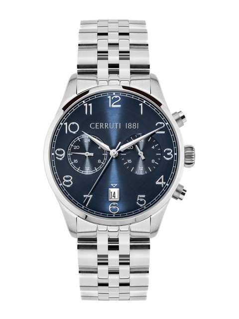 

Cerruti 1881 Men Blue Dial & Silver Toned Stainless Steel Analogue Watch CIWGK2113601