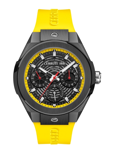 

Cerruti 1881 Women Black Dial & Yellow Textured Straps Analogue Watch CIWGQ2116902