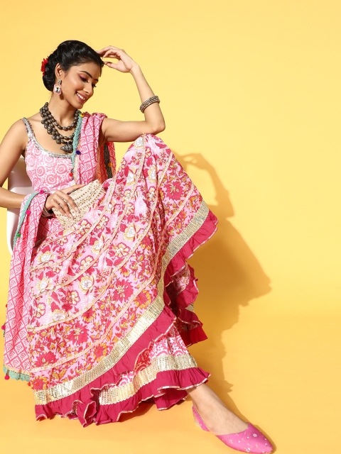 

DIVYANK Pink Pure Cotton Ethnic Motifs Kurta Set