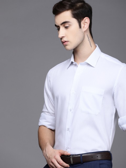 

Louis Philippe Men Blue Slim Fit Striped Formal Shirt
