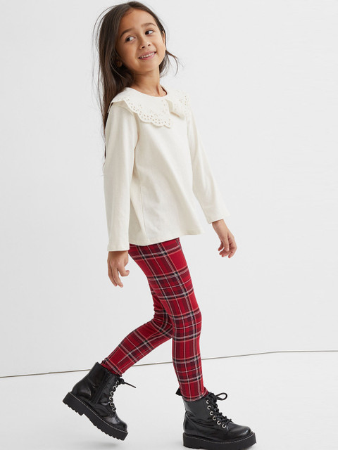 

H&M Girls Red Brushed-inside leggings