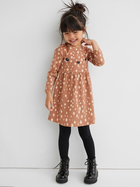 

H&M Girls Brown Cotton Jersey Dress