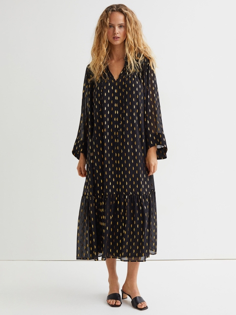 

H&M Woman Black Long chiffon dress