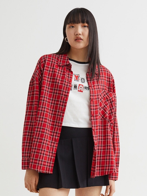 

H&M Woman Red Wide shirt