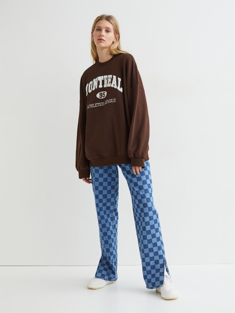 

H&M Women Brown Oversized sweatshirt