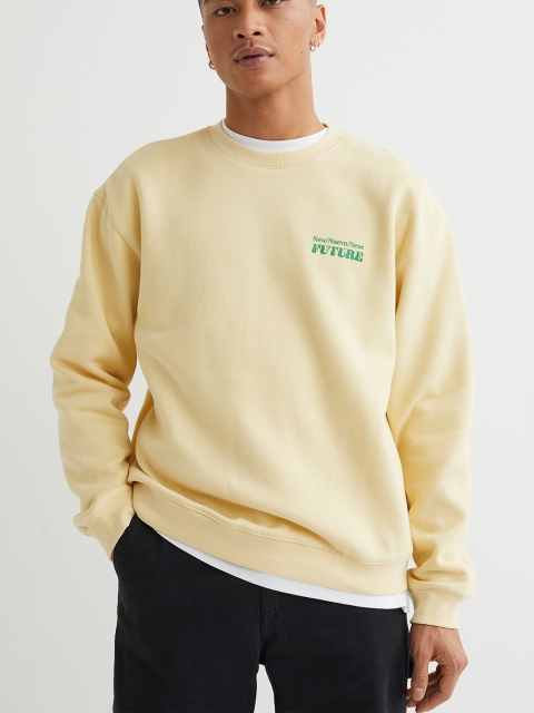 

H&M Men Yellow Relaxed Fit Sweatshirt