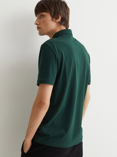 

H&M Men Green Slim Fit Polo shirt