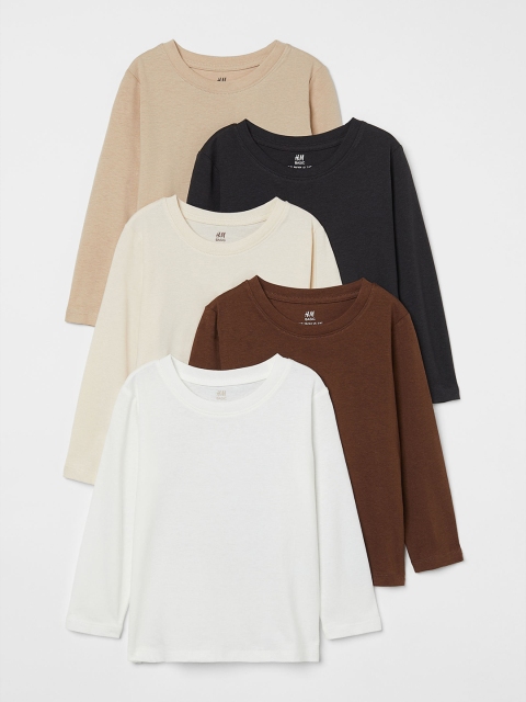

H&M Boys 5-pack jersey tops, White