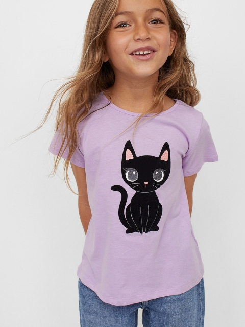 

H&M Girls Purple Interactive-motif top