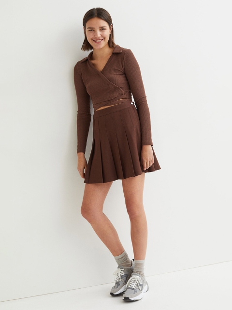 

H&M Women Brown Wrapover Top