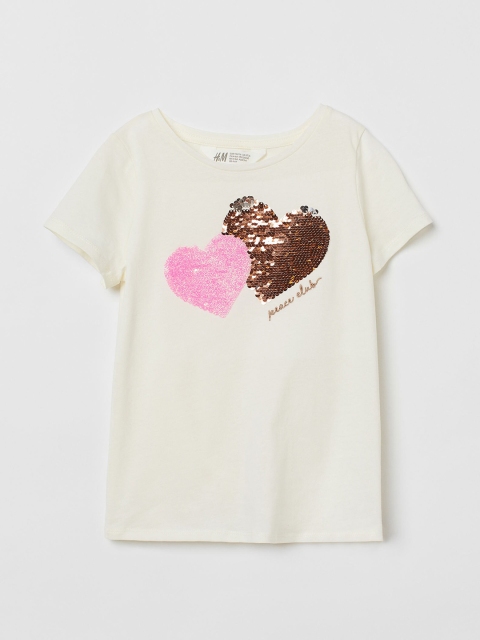 

H&M Girls White Interactive-motif top
