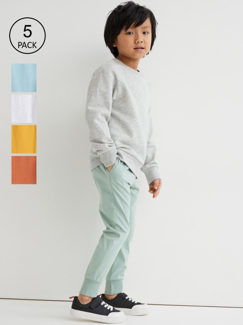 

H&M Boys Grey & Turquoise Blue 5-Pack Cotton Jersey Joggers