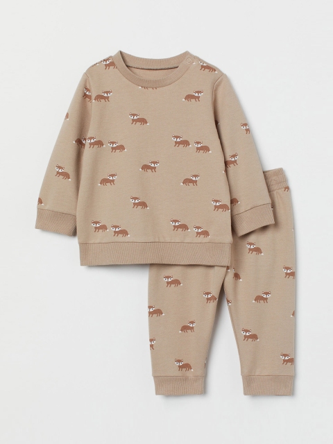 

H&M Girls Beige 2-piece sweatshirt set