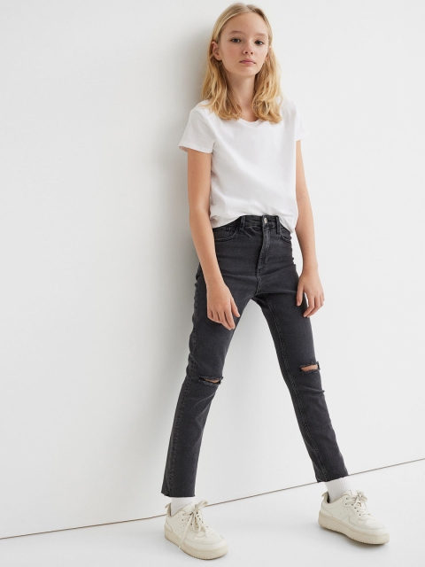 

H&M Girls Black Superstretch Skinny Fit High Ankle Jeans