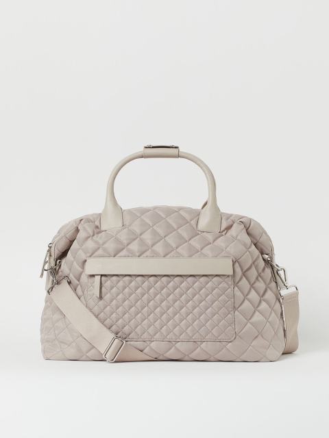 

H&M Women Beige Quilted Weekend Bag