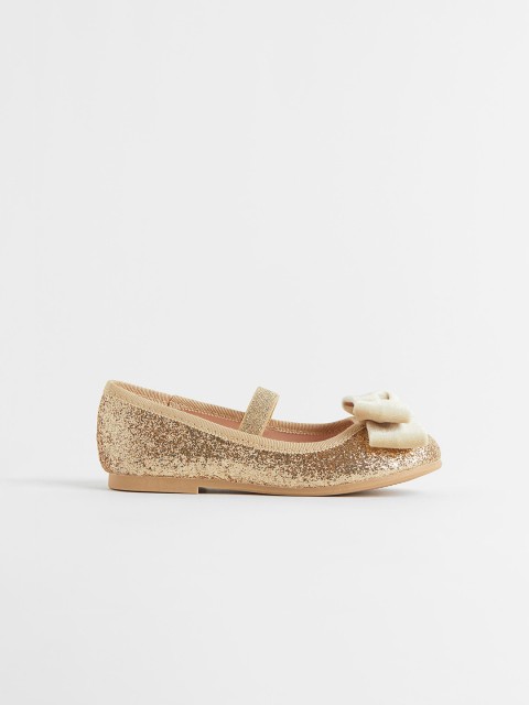 

H&M Girls Gold Shimmering ballet pumps