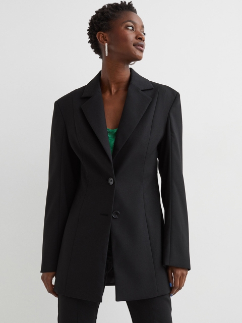 

H&M Women Black Single-breasted jacket
