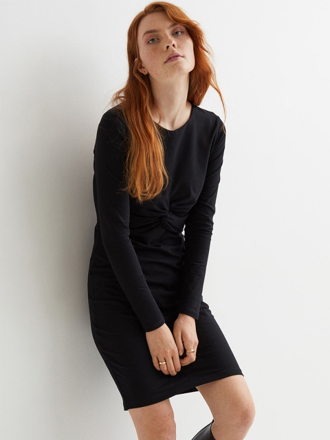 

H&M Women Black MAMA Cotton Nursing Dress